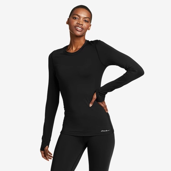 Eddie Bauer NWT Women's Brushed Baselayer Crew, XS, Black, never worn - Picture 1 of 3